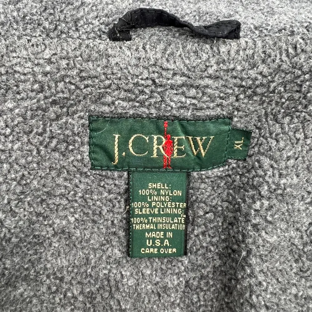 Vintage J. Crew Windbreaker Jacket Navy Blue Fleece Lined